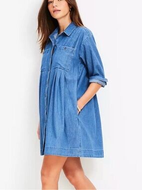 Long Sleeve Denim Shirt Dress